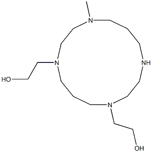 1,5-Bis(2-hydroxyethyl)-8-methyl-1,5,8,12-tetraazacyclotetradecane Struktur