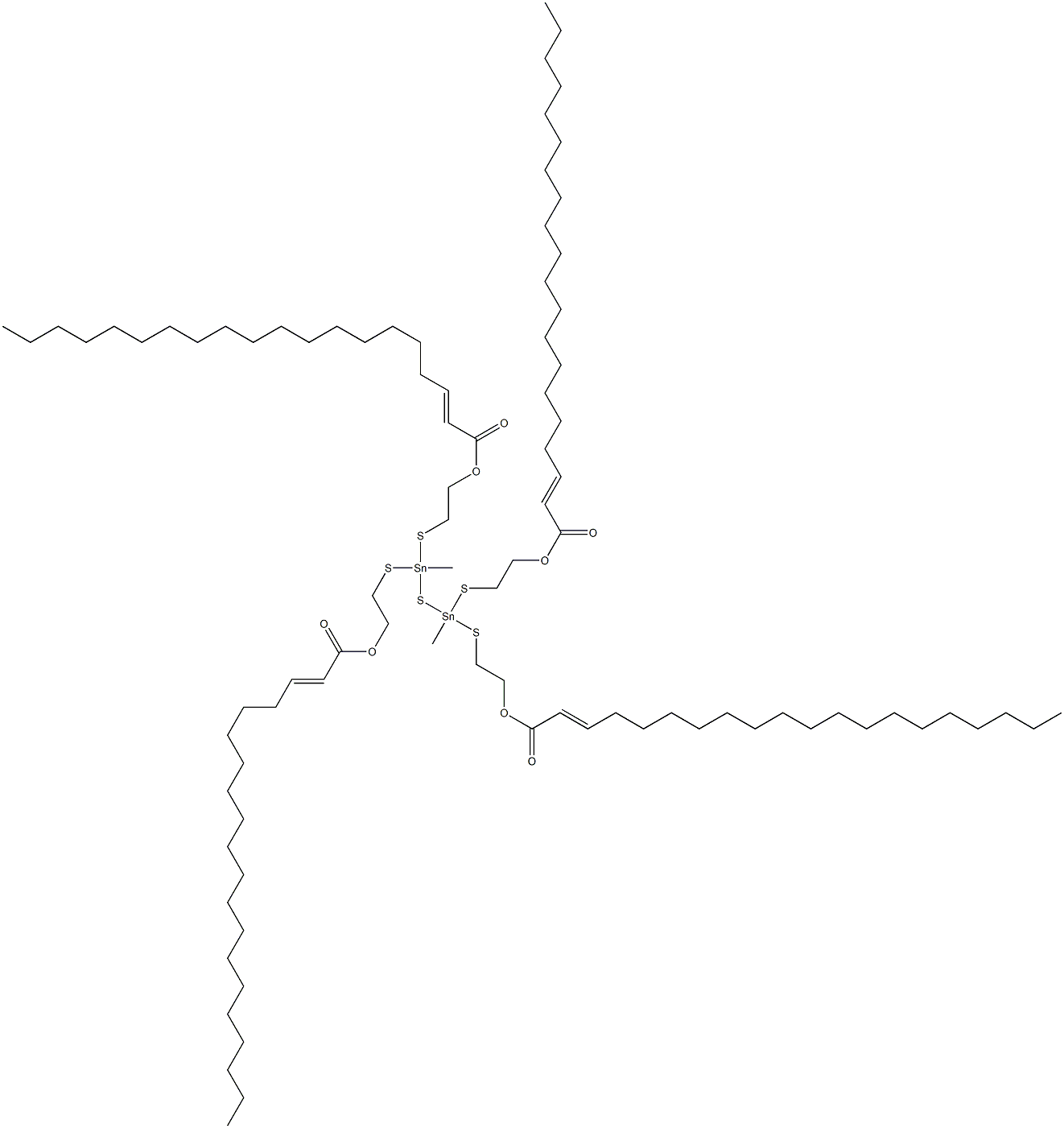 Bis[methylbis[[2-(1-nonadecenylcarbonyloxy)ethyl]thio]stannyl] sulfide Struktur