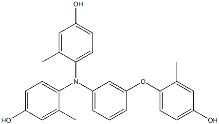 N,N-Bis(4-hydroxy-2-methylphenyl)-3-(4-hydroxy-2-methylphenoxy)benzenamine Struktur