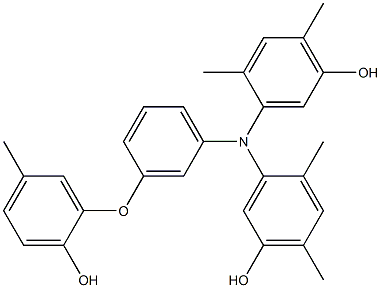 N,N-Bis(5-hydroxy-2,4-dimethylphenyl)-3-(2-hydroxy-5-methylphenoxy)benzenamine Struktur