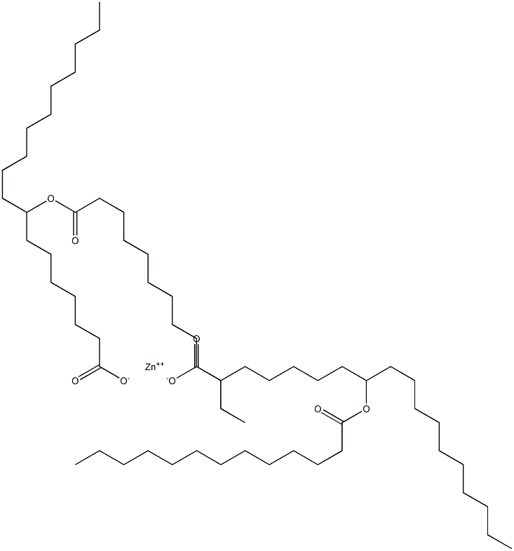 Bis(8-tridecanoyloxystearic acid)zinc salt Struktur