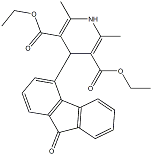 1,4-Dihydro-2,6-dimethyl-4-(9-oxo-9H-fluoren-4-yl)pyridine-3,5-dicarboxylic acid diethyl ester Struktur