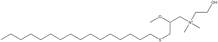 N,N-Dimethyl-N-(2-hydroxyethyl)-3-hexadecylthio-2-methoxypropan-1-aminium Struktur