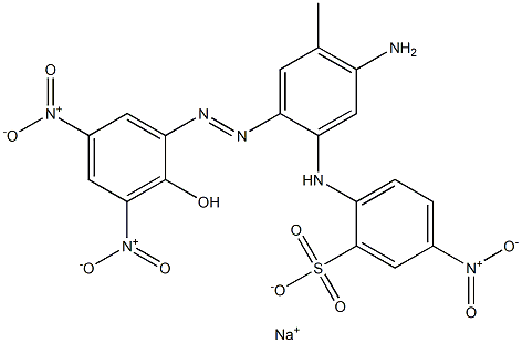 2-[5-Amino-4-methyl-2-[(3,5-dinitro-2-hydroxyphenyl)azo]phenylamino]-5-nitrobenzenesulfonic acid sodium salt Struktur