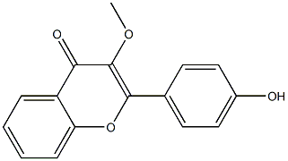 2-(4-Hydroxyphenyl)-3-methoxy-4H-1-benzopyran-4-one Struktur