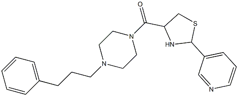 1-(3-Phenylpropyl)-4-[[2-(3-pyridinyl)-4-thiazolidinyl]carbonyl]piperazine Struktur