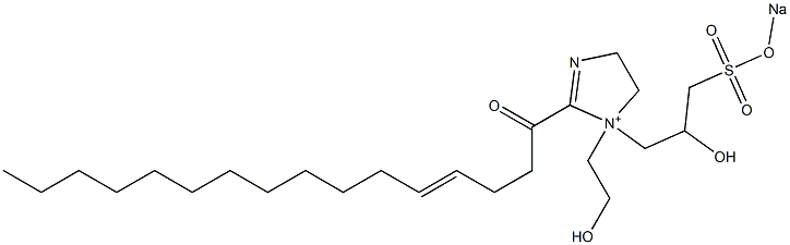 1-(2-Hydroxyethyl)-1-[2-hydroxy-3-(sodiooxysulfonyl)propyl]-2-(4-hexadecenoyl)-2-imidazoline-1-ium Struktur