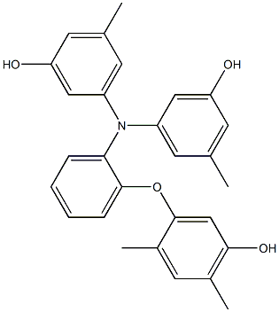 N,N-Bis(3-hydroxy-5-methylphenyl)-2-(5-hydroxy-2,4-dimethylphenoxy)benzenamine Struktur