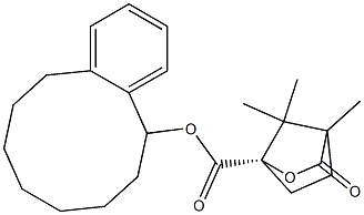 (1S)-4,7,7-Trimethyl-3-oxo-2-oxabicyclo[2.2.1]heptane-1-carboxylic acid (5,6,7,8,9,10,11,12-octahydrobenzocyclodecen)-12-yl ester Struktur