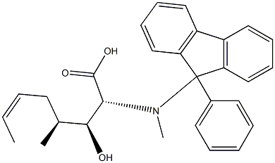 (2R,3S,4S,6Z)-3-Hydroxy-4-methyl-2-[N-(9-phenyl-9H-fluoren-9-yl)methylamino]-6-octenoic acid Struktur