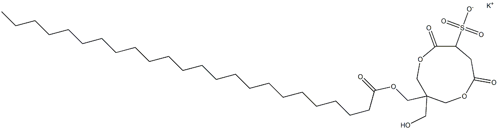 1-(1-Oxotetracosyloxymethyl)-1-(hydroxymethyl)-4,7-dioxo-3,8-dioxacyclononane-6-sulfonic acid potassium salt Struktur