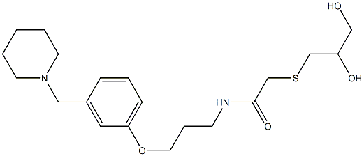 N-[3-[3-(Piperidinomethyl)phenoxy]propyl]-2-[(2,3-dihydroxypropyl)thio]acetamide Struktur