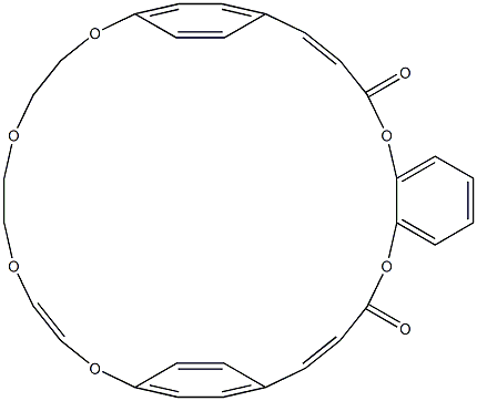 17,18,20,21-Tetrahydro-9,12:23,26-dietheno-5,13,16,19,22,30-hexaoxabenzocyclooctacosene-6,29-dione Struktur