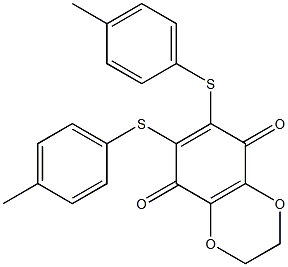 2,3-Dihydro-6,7-bis(4-methylphenylthio)-1,4-benzodioxin-5,8-dione Struktur