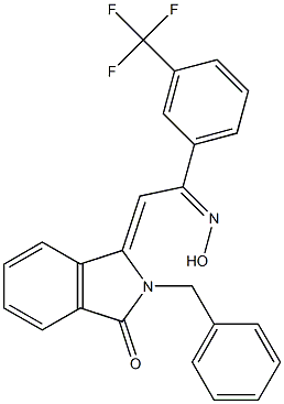 (1Z)-1-[(2E)-2-Hydroxyimino-2-(3-trifluoromethylphenyl)ethylidene]-2-benzyl-1H-isoindol-3(2H)-one Struktur