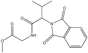 [[3-Methyl-2-[(1,3-dihydro-1,3-dioxo-2H-isoindol)-2-yl]butanoyl]amino]acetic acid methyl ester Struktur