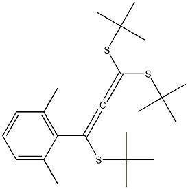 1-(2,6-Dimethylphenyl)-1,3,3-tris(tert-butylthio)propadiene Struktur