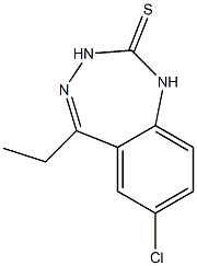 1,3-Dihydro-7-chloro-5-ethyl-2H-1,3,4-benzotriazepine-2-thione Struktur