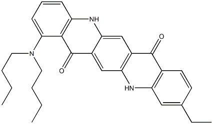 1-(Dibutylamino)-10-ethyl-5,12-dihydroquino[2,3-b]acridine-7,14-dione Struktur