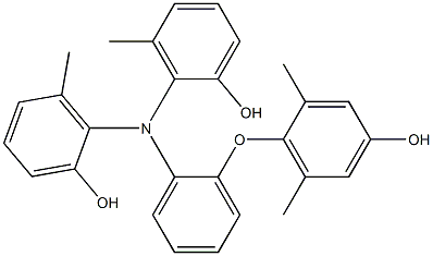 N,N-Bis(2-hydroxy-6-methylphenyl)-2-(4-hydroxy-2,6-dimethylphenoxy)benzenamine Struktur