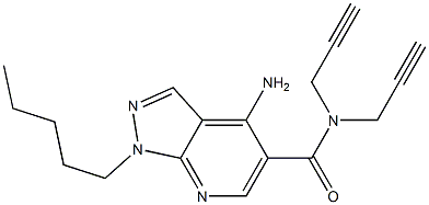 1-Pentyl-4-amino-N,N-di(2-propynyl)-1H-pyrazolo[3,4-b]pyridine-5-carboxamide Struktur