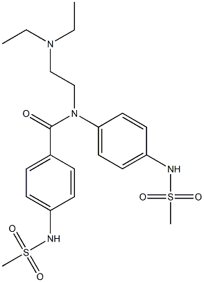 N-[4-(Methylsulfonylamino)phenyl]-N-[2-(diethylamino)ethyl]-4-[(methylsulfonyl)amino]benzamide Struktur