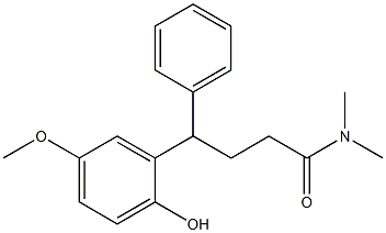 N,N-Dimethyl-4-(2-hydroxy-5-methoxyphenyl)-4-phenylbutyramide Struktur