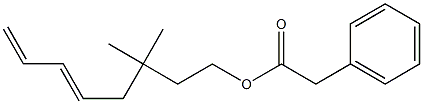 Phenylacetic acid 3,3-dimethyl-5,7-octadienyl ester Struktur