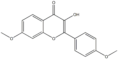 2-(4-Methoxyphenyl)-3-hydroxy-7-methoxy-4H-1-benzopyran-4-one Struktur