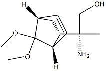 (1S,4S,5S)-5-[(R)-1-Amino-2-hydroxy-1-methylethyl]-7,7-dimethoxybicyclo[2.2.1]hept-2-ene Struktur