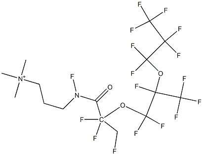 N,N,N-Trimethyl-3-[2-[2-(heptafluoropropoxy)hexafluoropropoxy]tetrafluoropropionylamino]-1-propanaminium Struktur