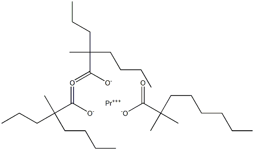 Praseodymium(III)2,2-dimethyloctanoate=bis(2-methyl-2-propylhexanoate) Struktur