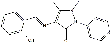 1,5-Dimethyl-4-(2-hydroxybenzylideneamino)-2-phenyl-1H-pyrazole-3(2H)-one Struktur