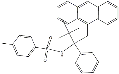 9-[2-Phenyl-2-tert-butyl-2-(tosylamino)ethyl]anthracene Struktur