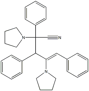 2,3,5-Triphenyl-2,4-bis(1-pyrrolidinyl)-4-pentenonitrile Struktur