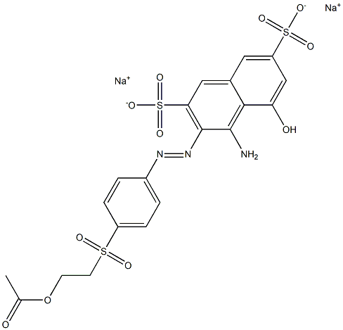 3-[p-(2-Acetoxyethylsulfonyl)phenylazo]-4-amino-5-hydroxy-2,7-naphthalenedisulfonic acid disodium salt Struktur