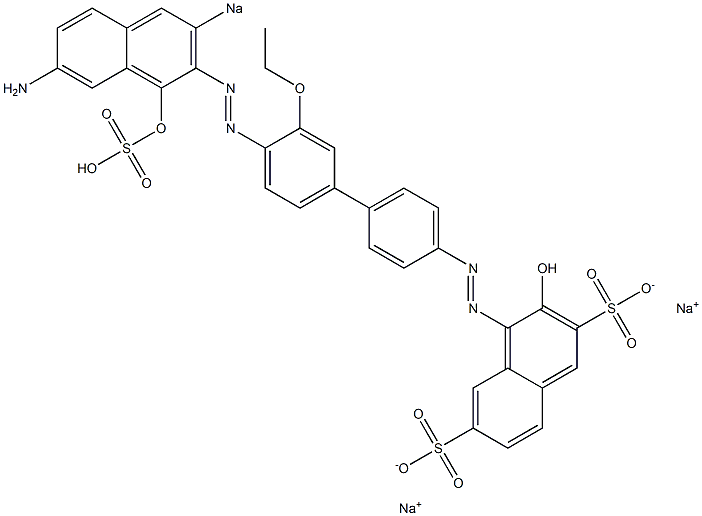 4-[[4'-[(7-Amino-1-hydroxy-3-sodiosulfo-2-naphthalenyl)azo]-3'-ethoxy-1,1'-biphenyl-4-yl]azo]-3-hydroxynaphthalene-2,6-disulfonic acid disodium salt Struktur