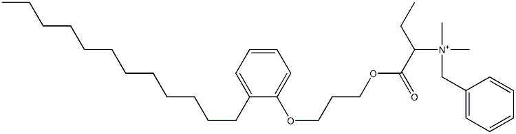 N,N-Dimethyl-N-benzyl-N-[1-[[3-(2-dodecylphenyloxy)propyl]oxycarbonyl]propyl]aminium Struktur