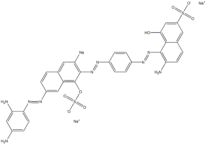 6-Amino-5-[[4-[[7-[(2,4-diaminophenyl)azo]-1-hydroxy-3-sodiosulfo-2-naphthalenyl]azo]phenyl]azo]-4-hydroxynaphthalene-2-sulfonic acid sodium salt Struktur