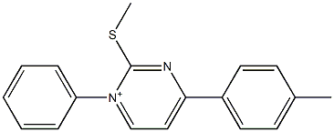 1-Phenyl-4-(4-methylphenyl)-2-methylthio-1-pyrimidinium Struktur