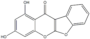 1,3-Dihydroxy-11H-benzofuro[2,3-b][1]benzopyran-11-one Struktur