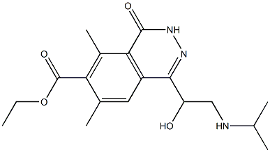 6,8-Dimethyl-4-[1-hydroxy-2-(isopropylamino)ethyl]-1-oxo-1,2-dihydrophthalazine-7-carboxylic acid ethyl ester Struktur