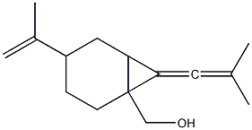 7-(Dimethylvinylidene)-4-isopropenylbicyclo[4.1.0]heptane-1-methanol Struktur