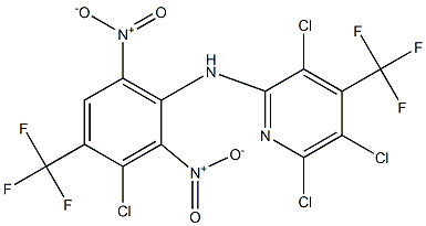 3,5,6-Trichloro-4-trifluoromethyl-N-(3-chloro-4-trifluoromethyl-2,6-dinitrophenyl)pyridin-2-amine Struktur