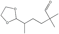 5-(1,3-Dioxolan-2-yl)-2,2-dimethylhexanal Struktur