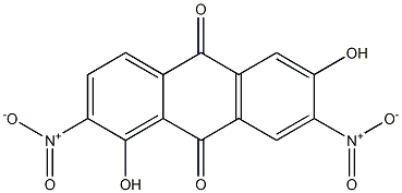 1,6-Dihydroxy-2,7-dinitroanthraquinone Struktur