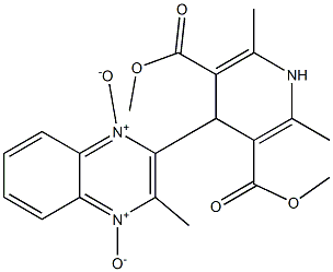 1,4-Dihydro-4-[[3-methylquinoxaline 1,4-dioxide]-2-yl]-2,6-dimethylpyridine-3,5-dicarboxylic acid dimethyl ester Struktur