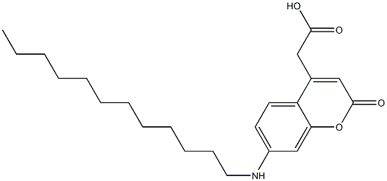 7-(Dodecylamino)-2-oxo-2H-1-benzopyran-4-acetic acid Struktur