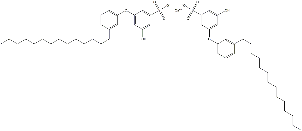 Bis(5-hydroxy-3'-tetradecyl[oxybisbenzene]-3-sulfonic acid)calcium salt Struktur