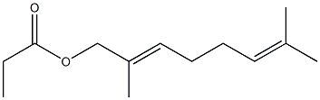 Propionic acid 2,7-dimethyl-2,6-octadienyl ester Struktur